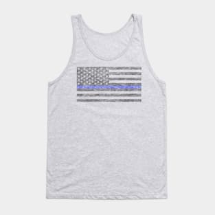 Thin Blue Line US Flag  faded Tank Top